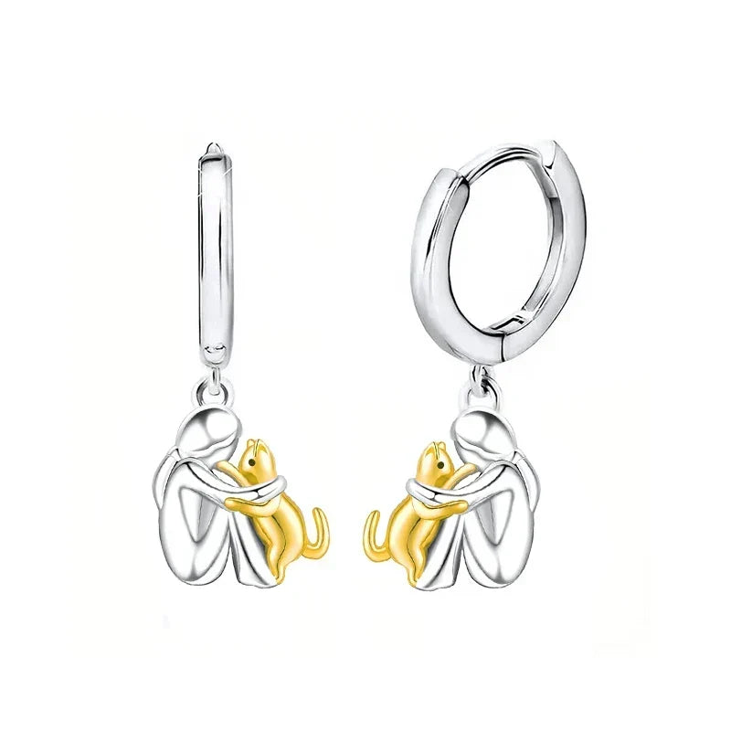 ELOWEN | CAT ICON EARRINGS (ROUND CLOSURE)