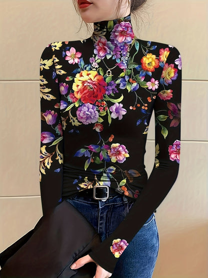 Vivian | Floral Roll-Neck Jumper