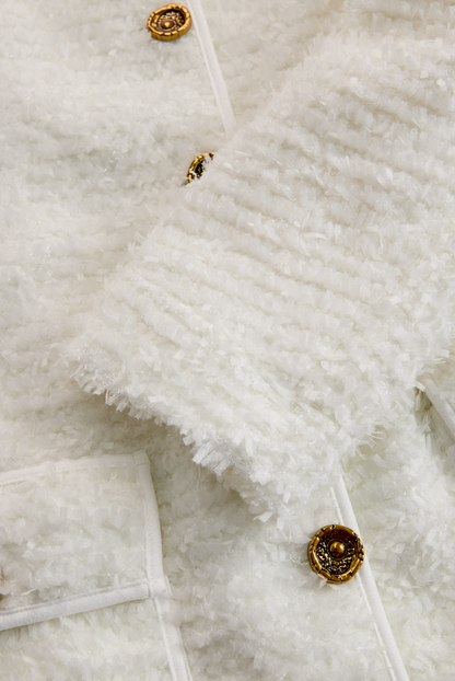 ANTIGONE | IVORY TWEED MIDI DRESS