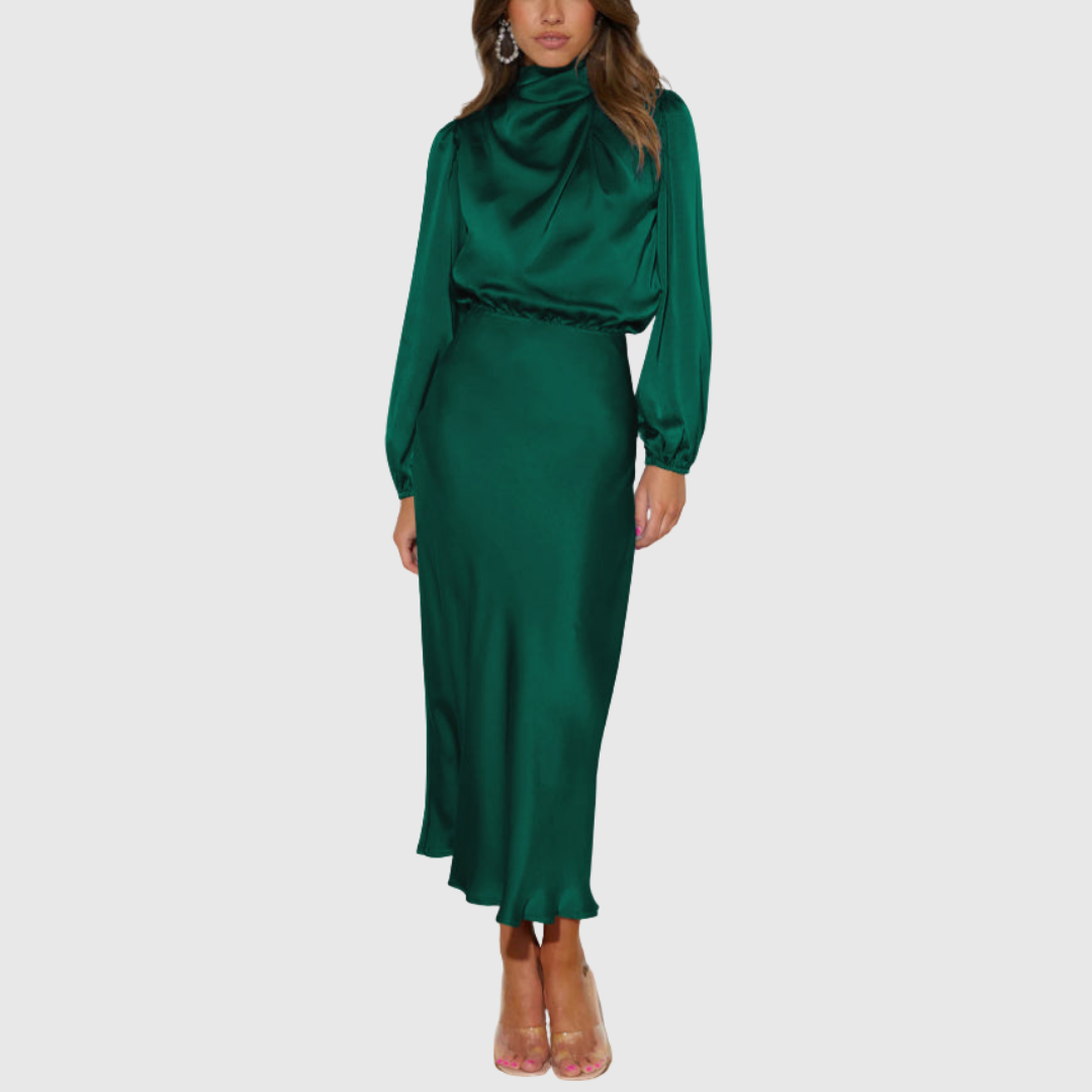 MARISTELLA | LUXURY SATIN MAXI DRESS