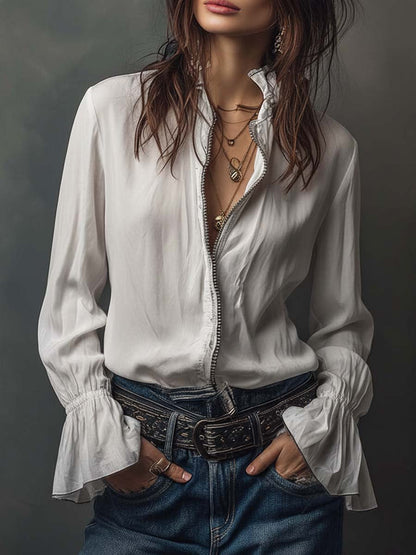 Erica | Long Vintage Velvet Jacket with Embroidery