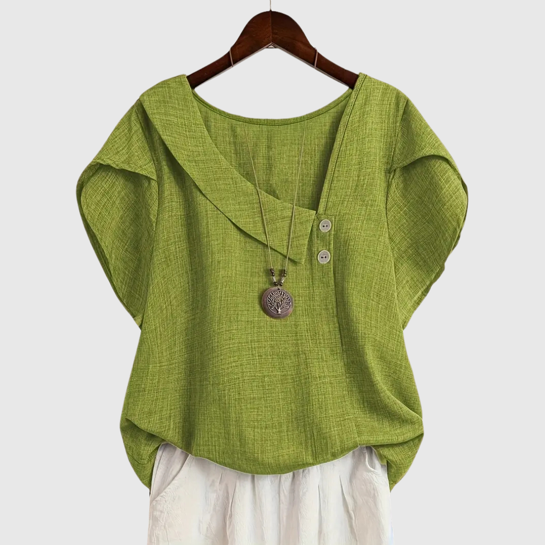 MARCELLINE | ASYMMETRICAL NECKLINE BLOUSE