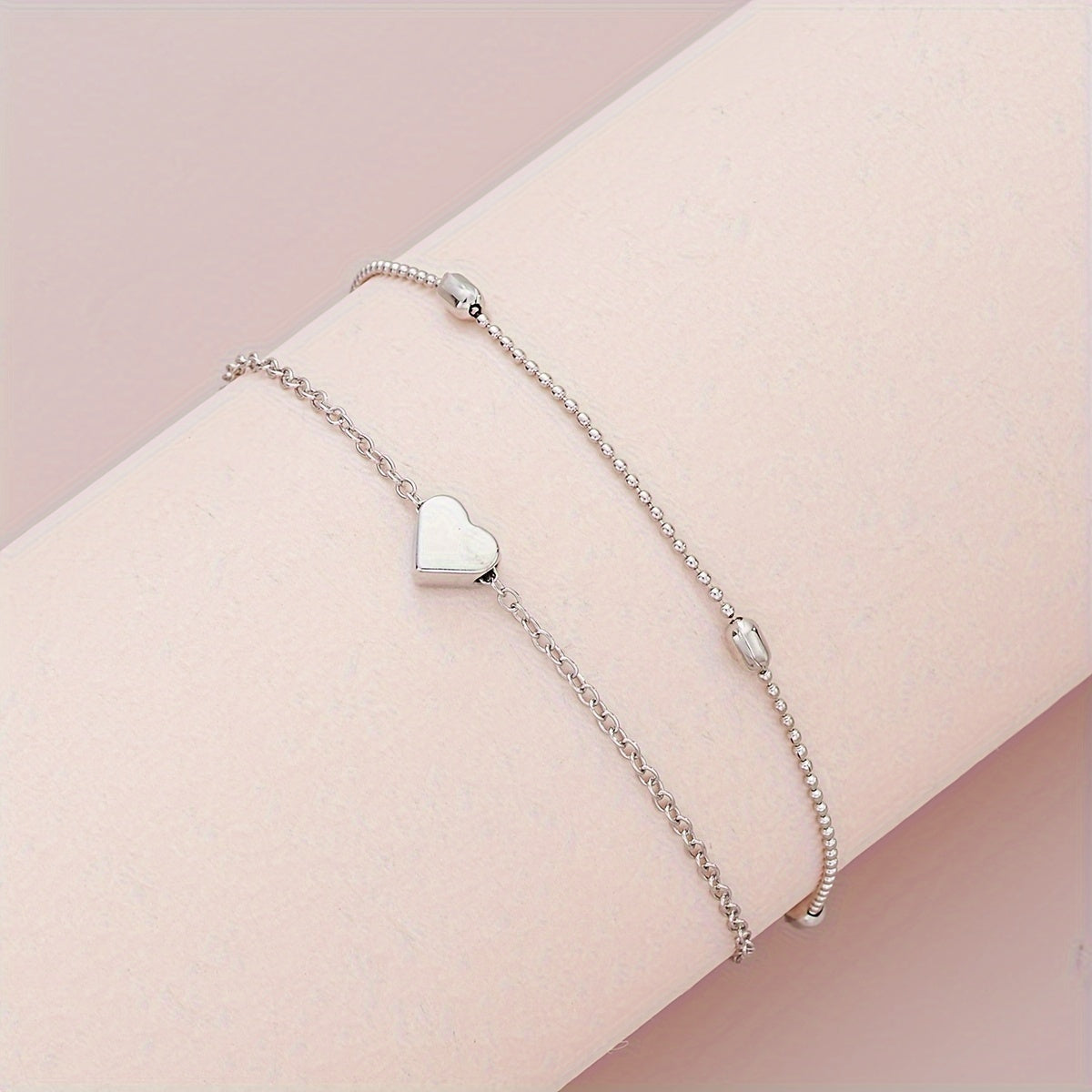 LAYERED HEART & PEARL JEWELRY SET