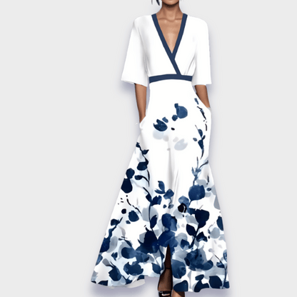 Eliana™ | Elegant Floral A-Line Dress