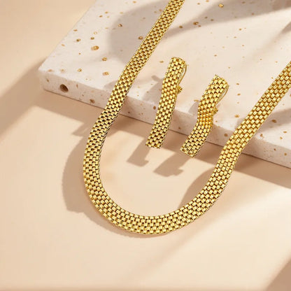 REFINED LONG NECKLACE, BRACELET & EARRINGS SET