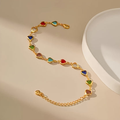 HEART-SHAPED GOLD BRACELET