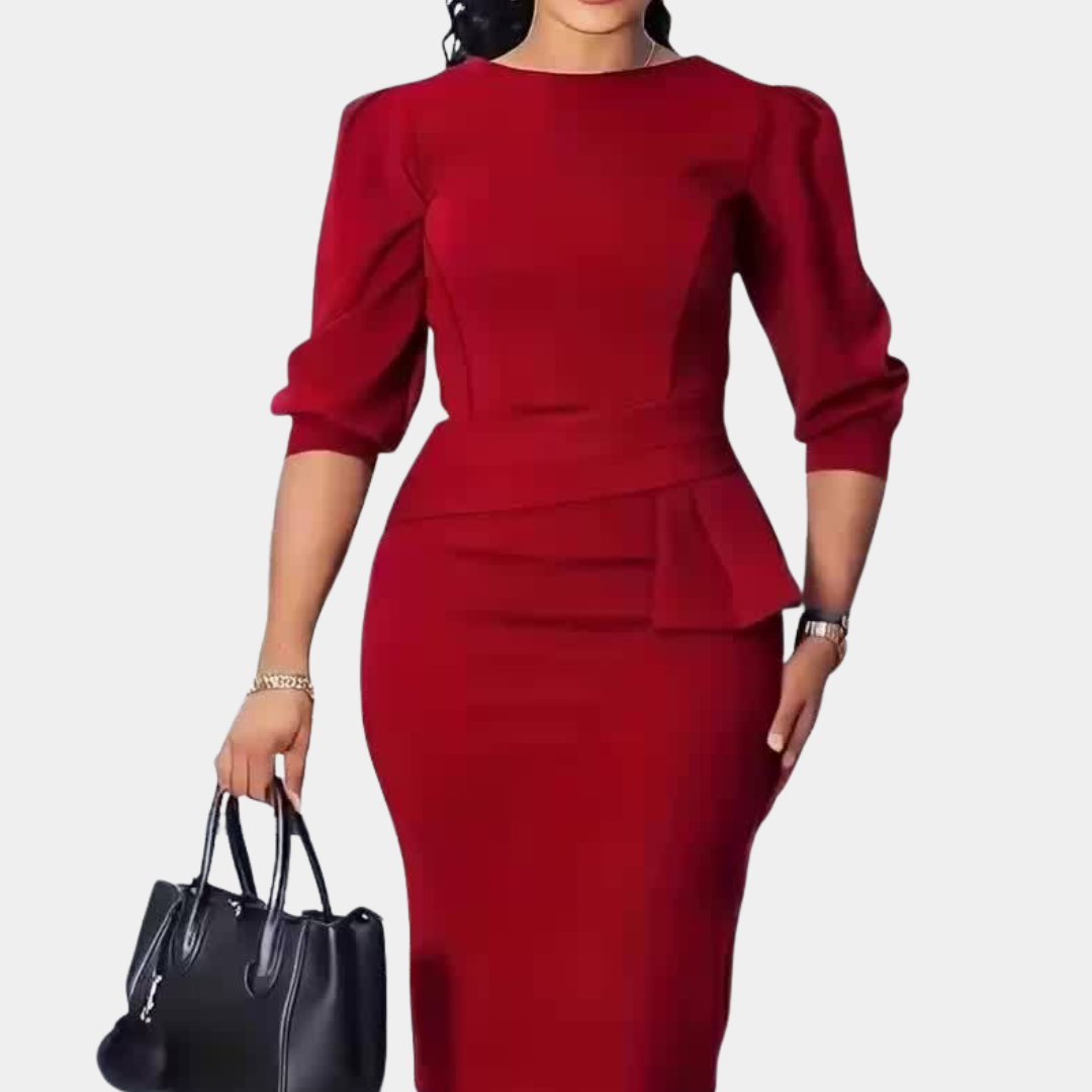 CLAUDINE BLOOM | REFINED RUFFLE MIDI DRESS