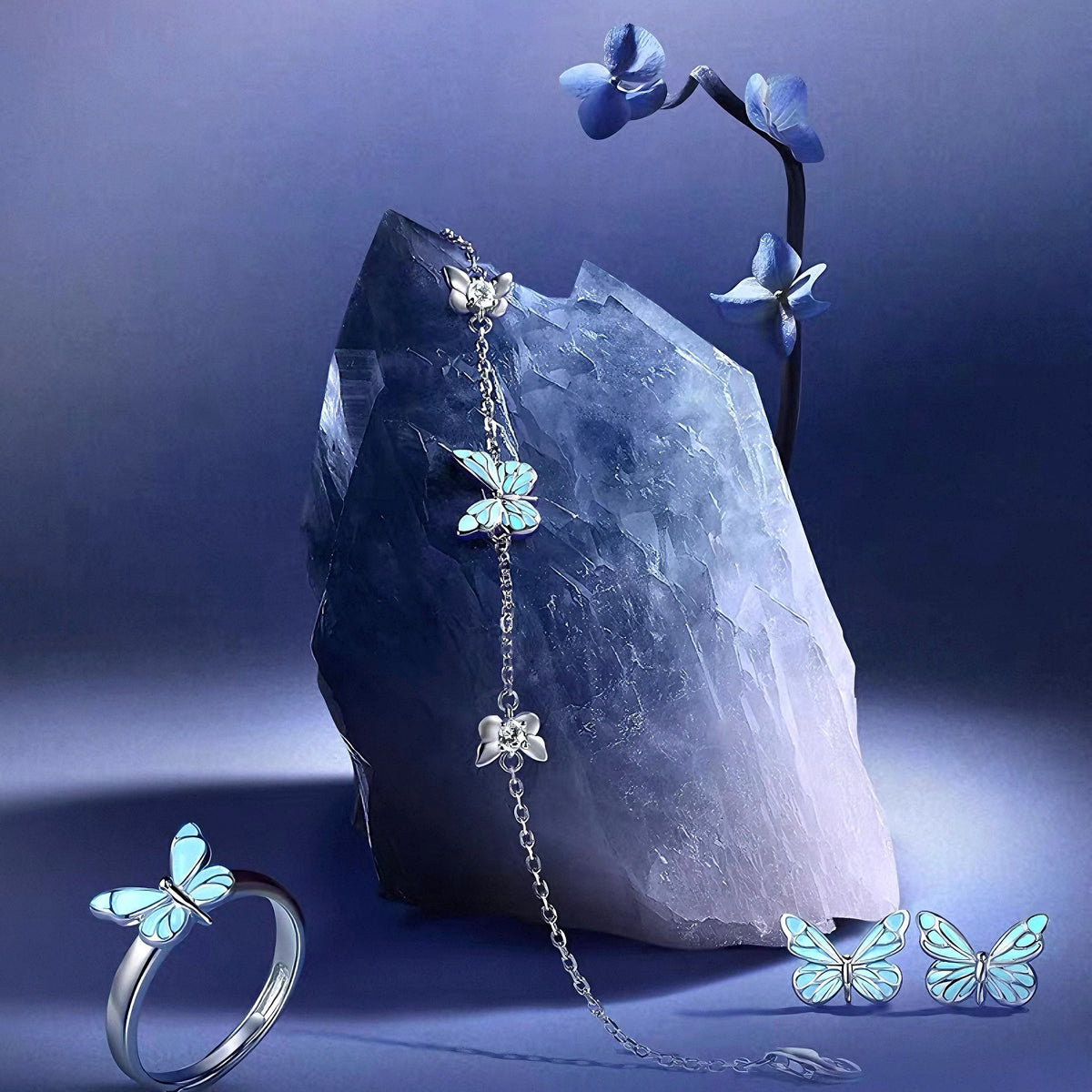 Luminous Dream Blue Butterfly Bracelet