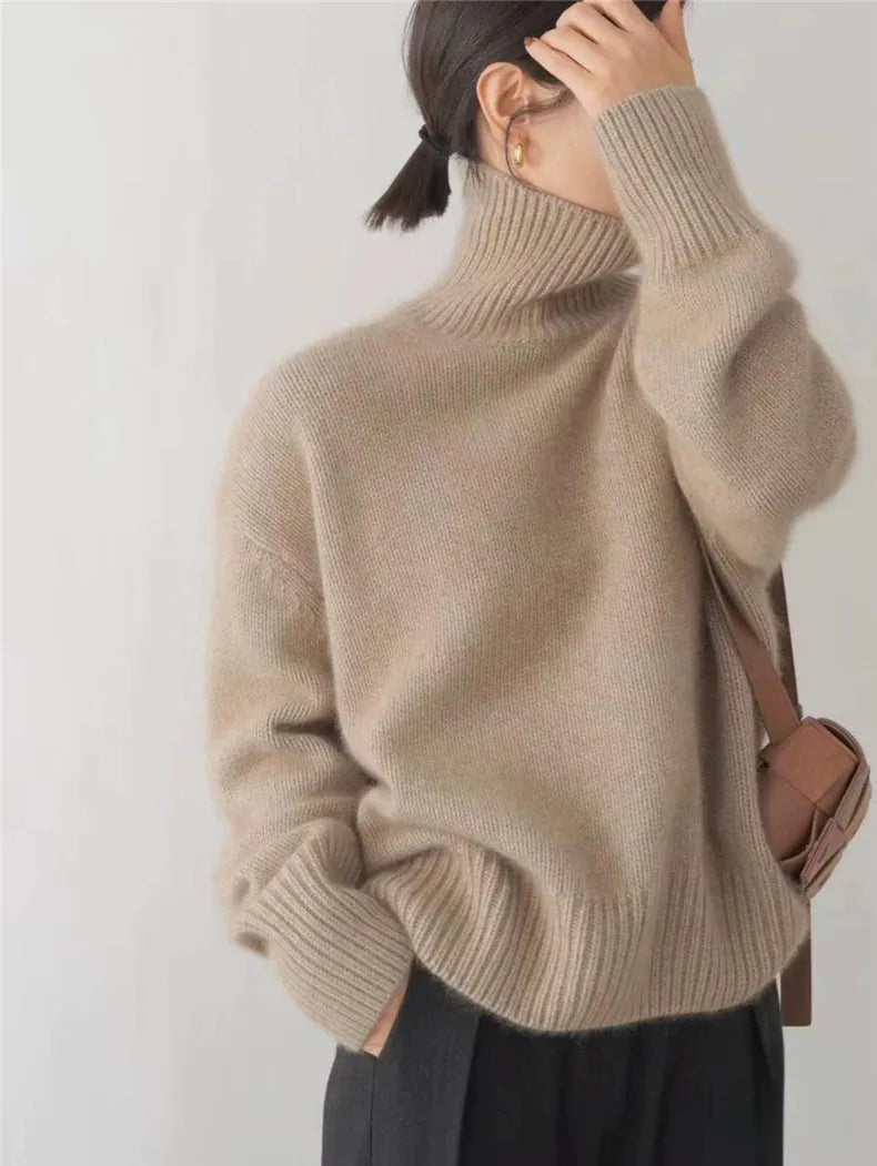 ISABOLL | CASHMERE HIGH-NECK SWEATER
