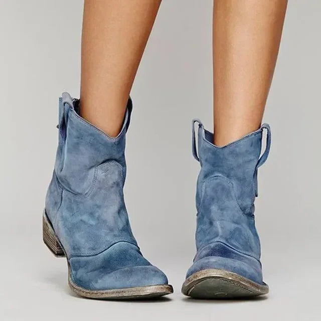 Cyrine | Vintage Cowboy Suede Boots