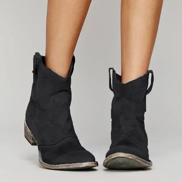 Cyrine | Vintage Cowboy Suede Boots