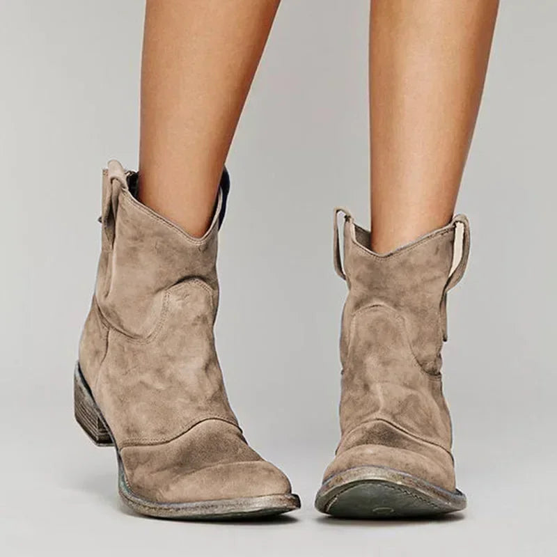 Cyrine | Vintage Cowboy Suede Boots