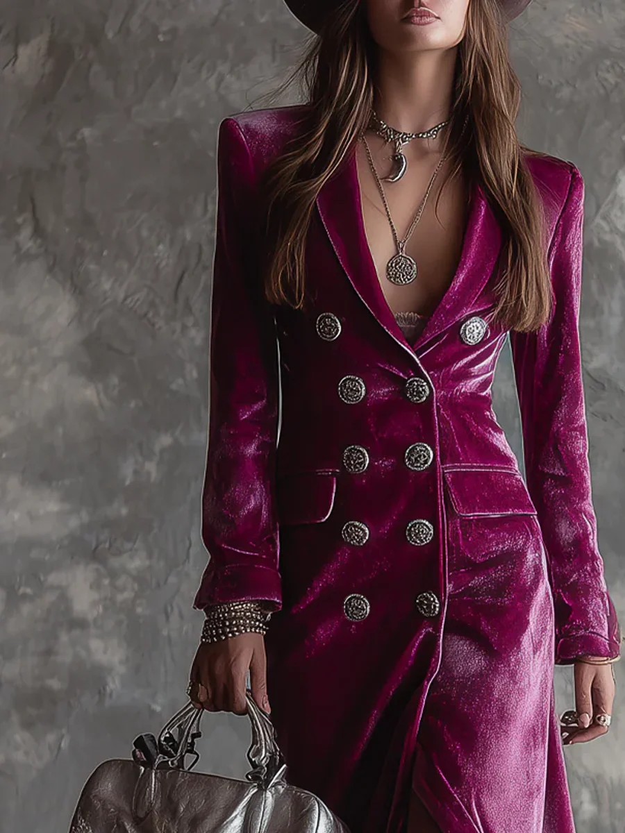 Amelia | Velvet Blazer Dress