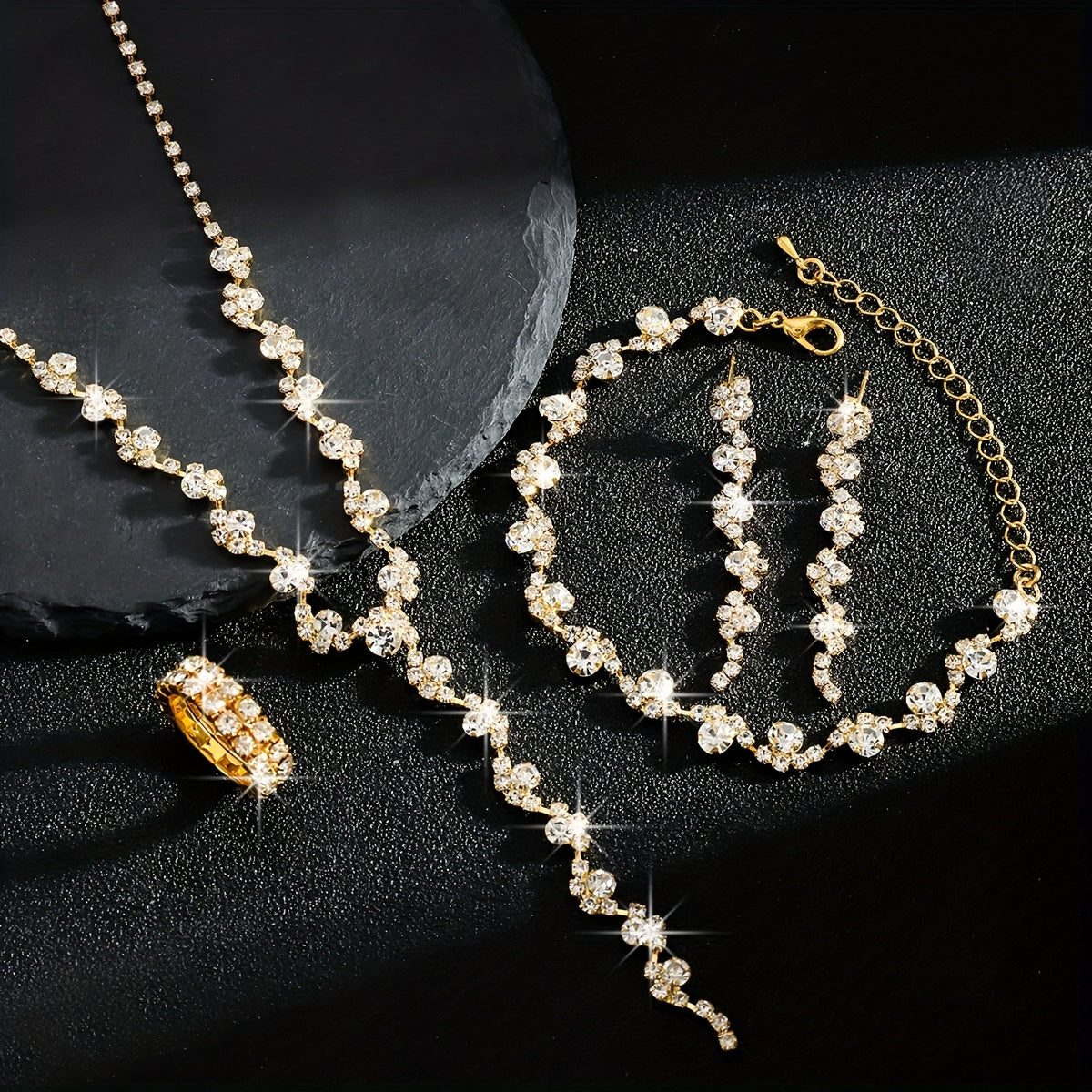 VALERINE | HIGH-END SPARKLE FLOWER JEWELRY SET