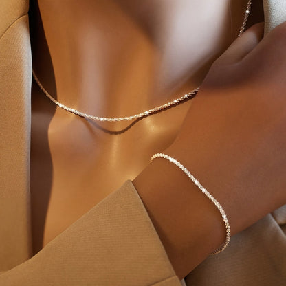 MINIMALIST SHIMMER NECKLACE & BRACELET SET