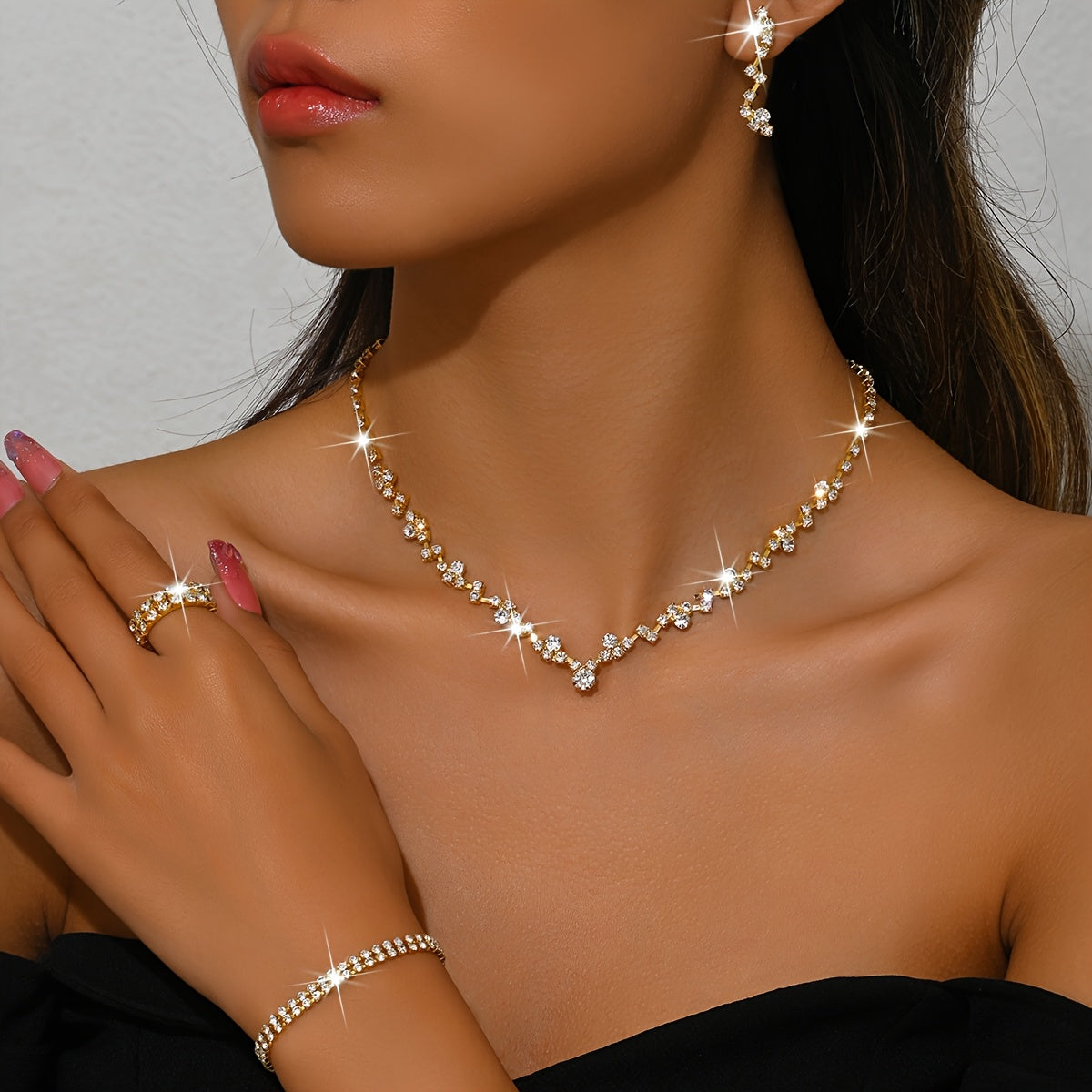 LIGHTWEIGHT ELEGANT 4-PIECE JEWELRY SET