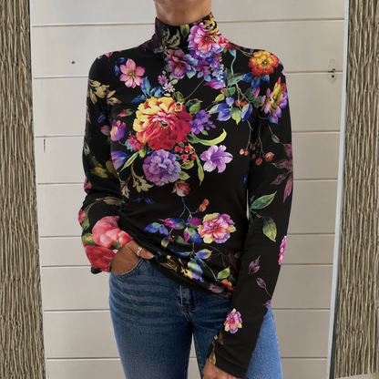 Vivian | Floral Roll-Neck Jumper