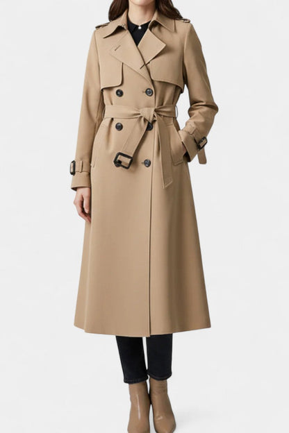 Guinevere | Double-Breasted Belted Trench Coat
