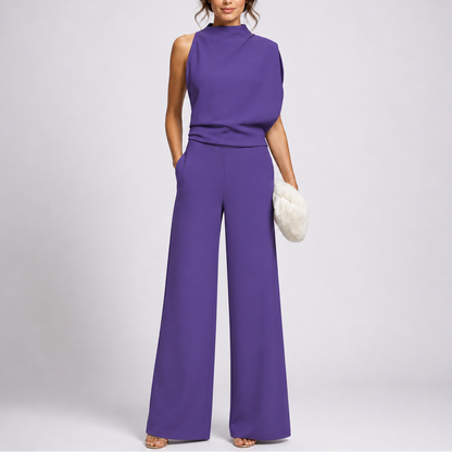 Anna Jumpsuit with Sleeveless Upper and Wide-Leg Design